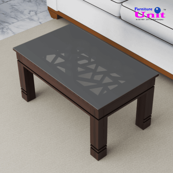 MDF Glass Top Jali Center Table - Image 2