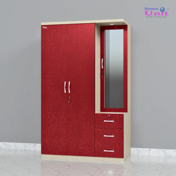 WD-22 High Gloss Acrylic Wardrobe | Stylish 3-Door Design